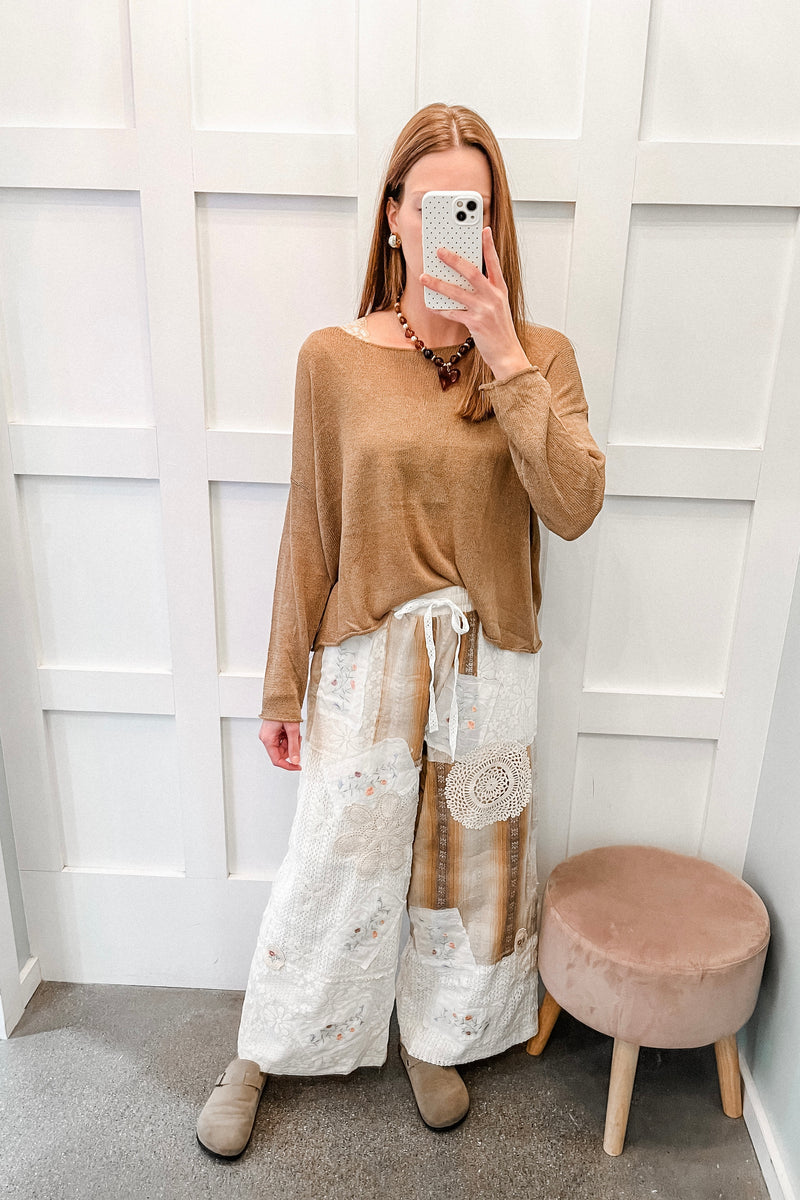 Ginger Lace Patch Pants | BluePeppermint Boutique