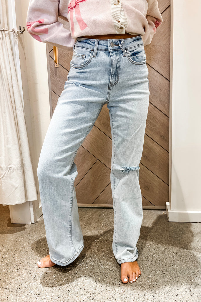 Veronica Vintage Distressed Flare Jeans - BluePeppermint Boutique