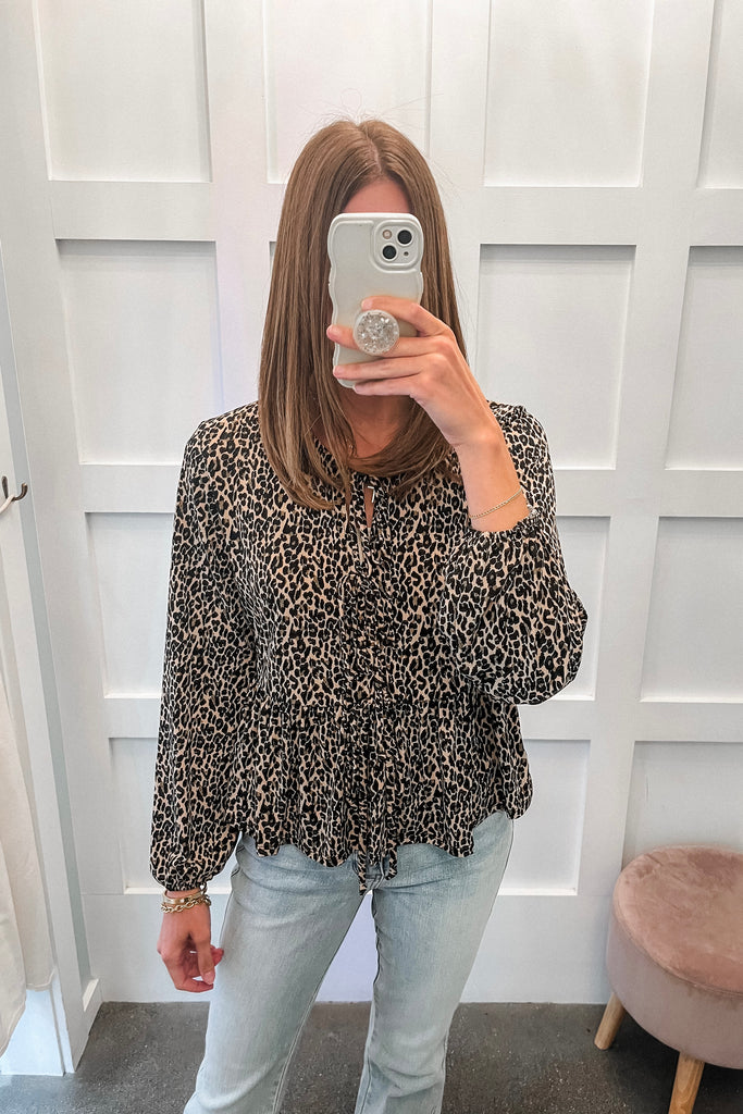 Agnes Leopard Blouse - BluePeppermint Boutique