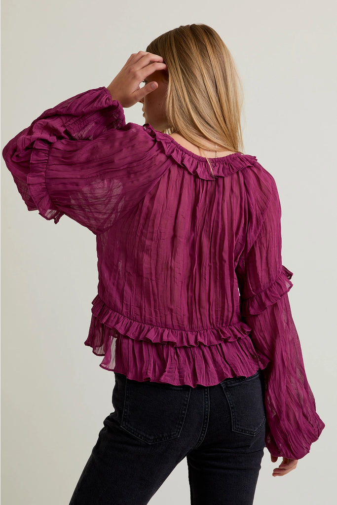 Lyra Ruffle Blouse - BluePeppermint Boutique