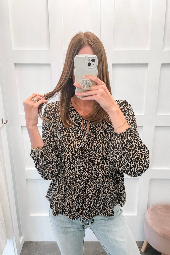 Agnes Leopard Blouse - BluePeppermint Boutique