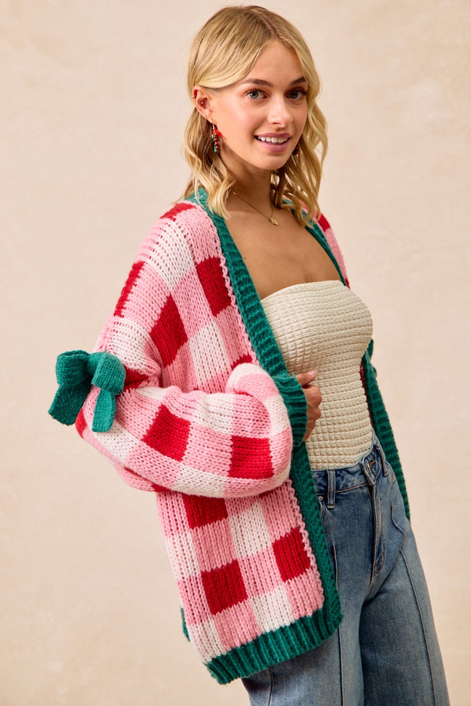 Peppermint Bow Cardigan - BluePeppermint Boutique