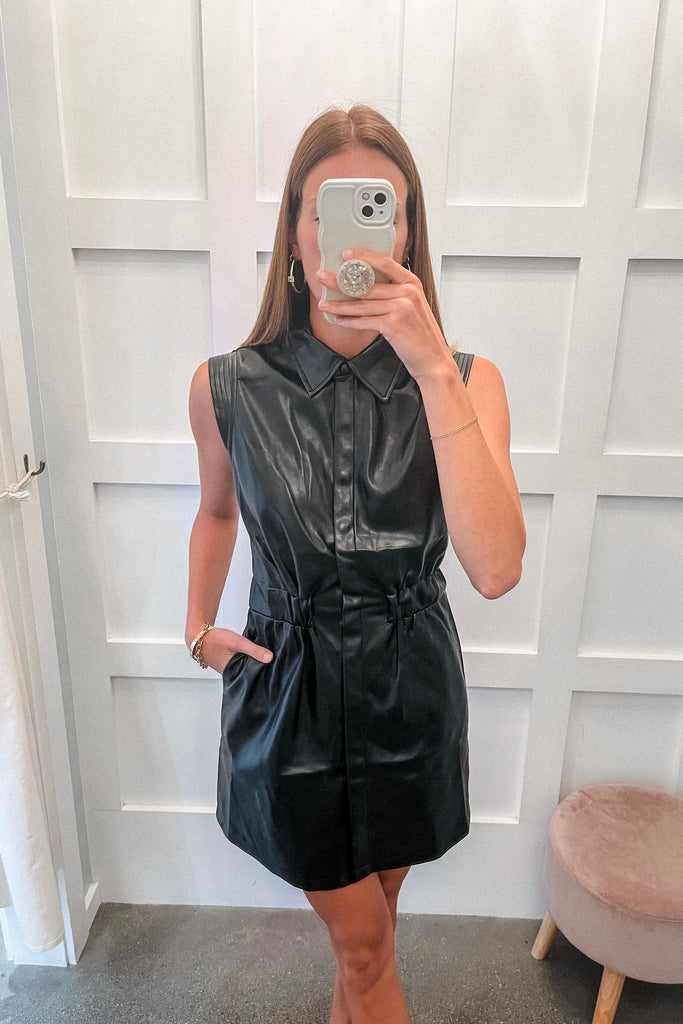 Rocky Leather Dress - BluePeppermint Boutique