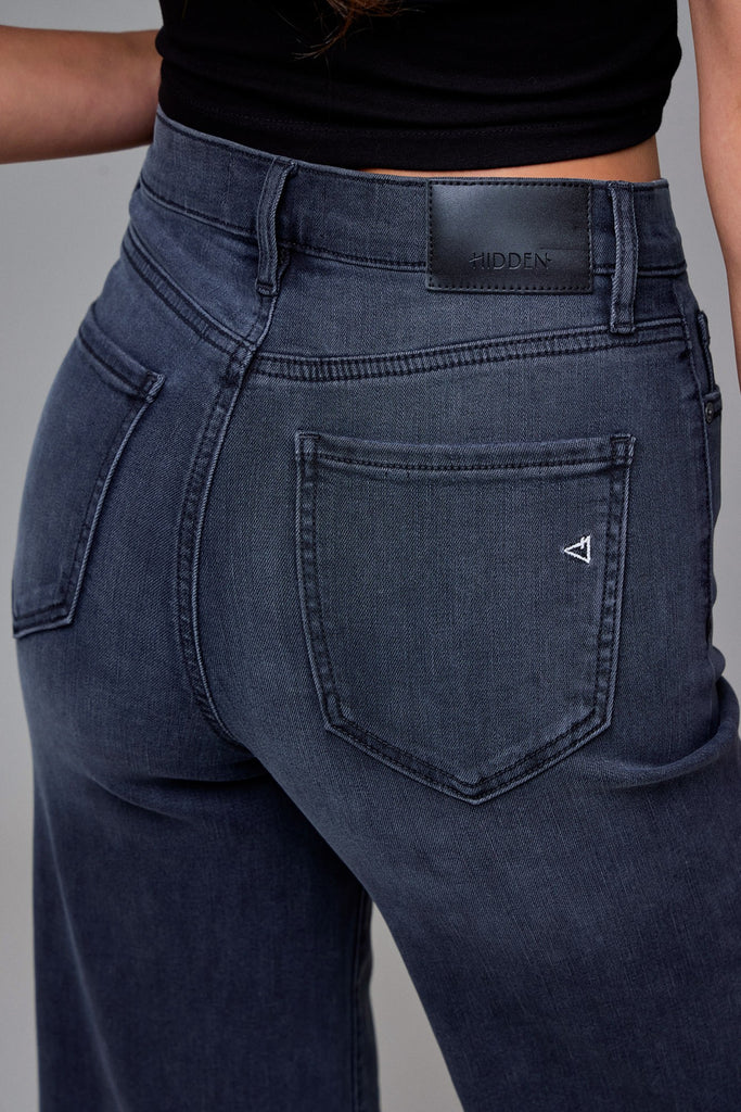 Hidden | Black High Rise Dad Jean - BluePeppermint Boutique