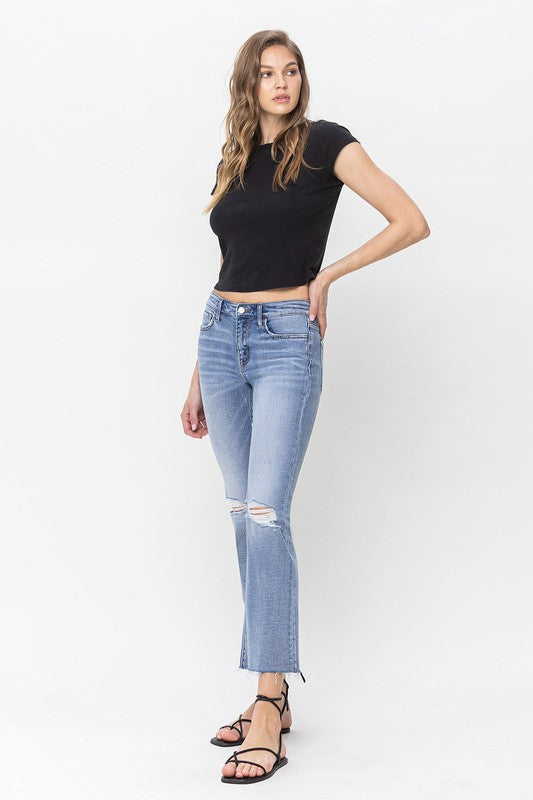 Mid Rise Kick Flare Jeans-ONLINE ONLY - BluePeppermint Boutique