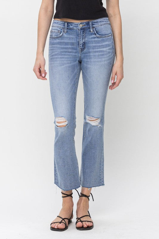 Mid Rise Kick Flare Jeans-ONLINE ONLY - BluePeppermint Boutique