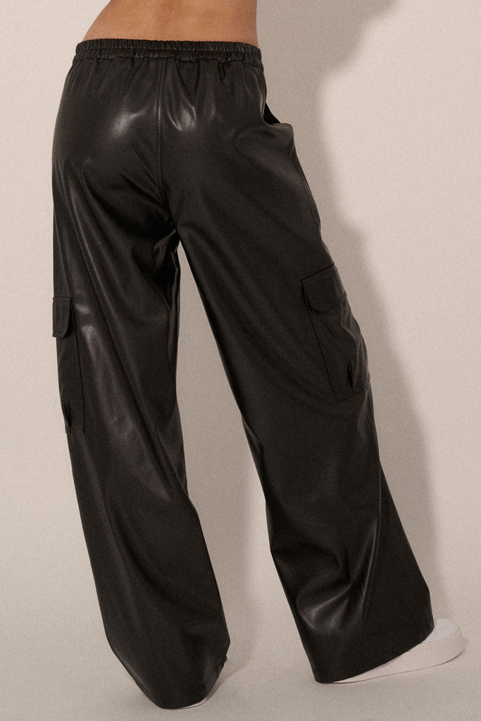 Ranger Faux Leather Cargo Pants - BluePeppermint Boutique