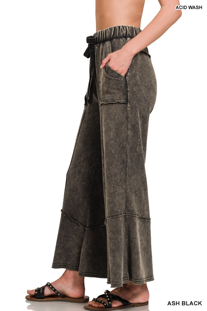 Keene Exposed Seam Pants - Ash Black - BluePeppermint Boutique