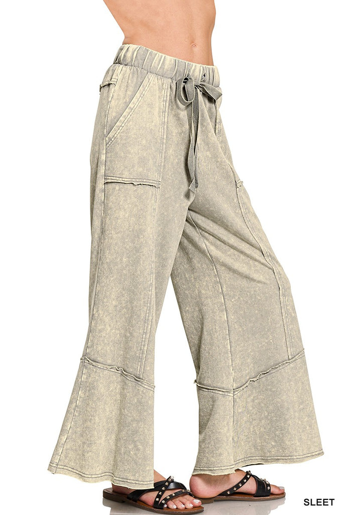 Keene Exposed Seam Pants - Sleet - BluePeppermint Boutique