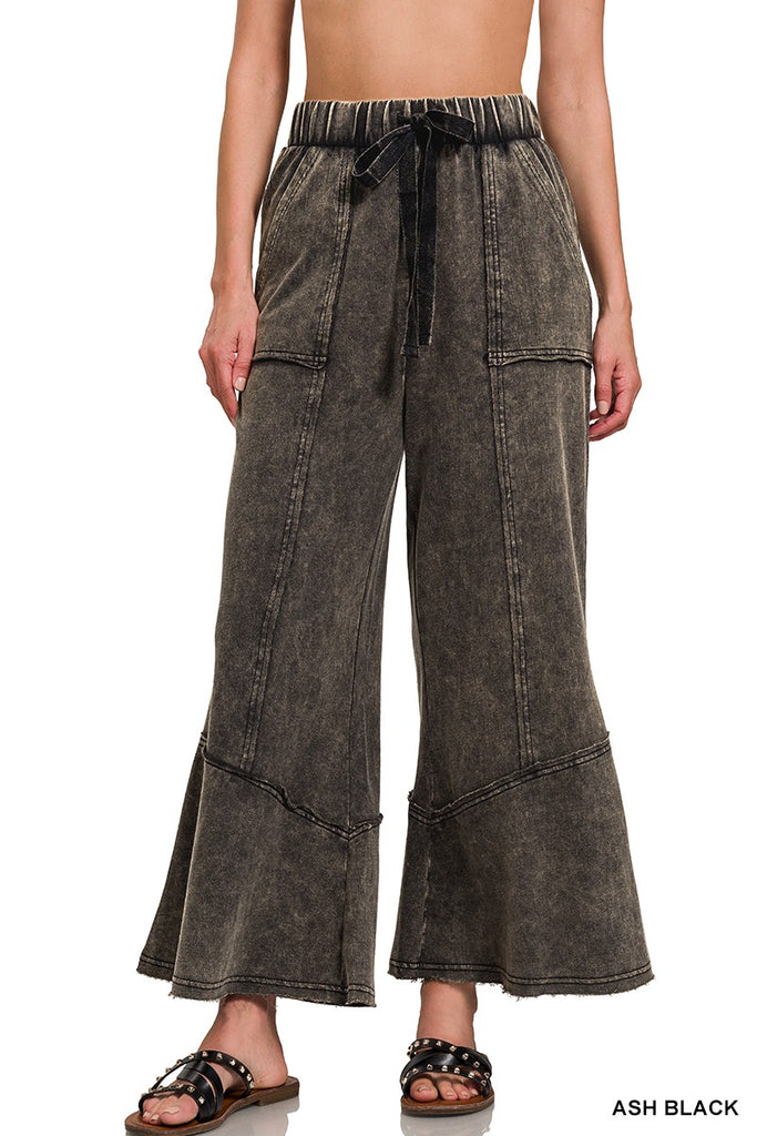 Keene Exposed Seam Pants - Ash Black - BluePeppermint Boutique