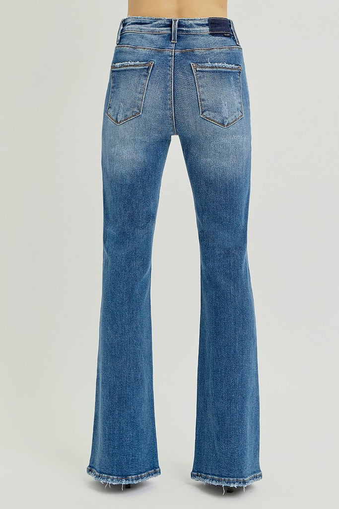 Risen | Palmetto Tummy Control Flare Jeans - BluePeppermint Boutique
