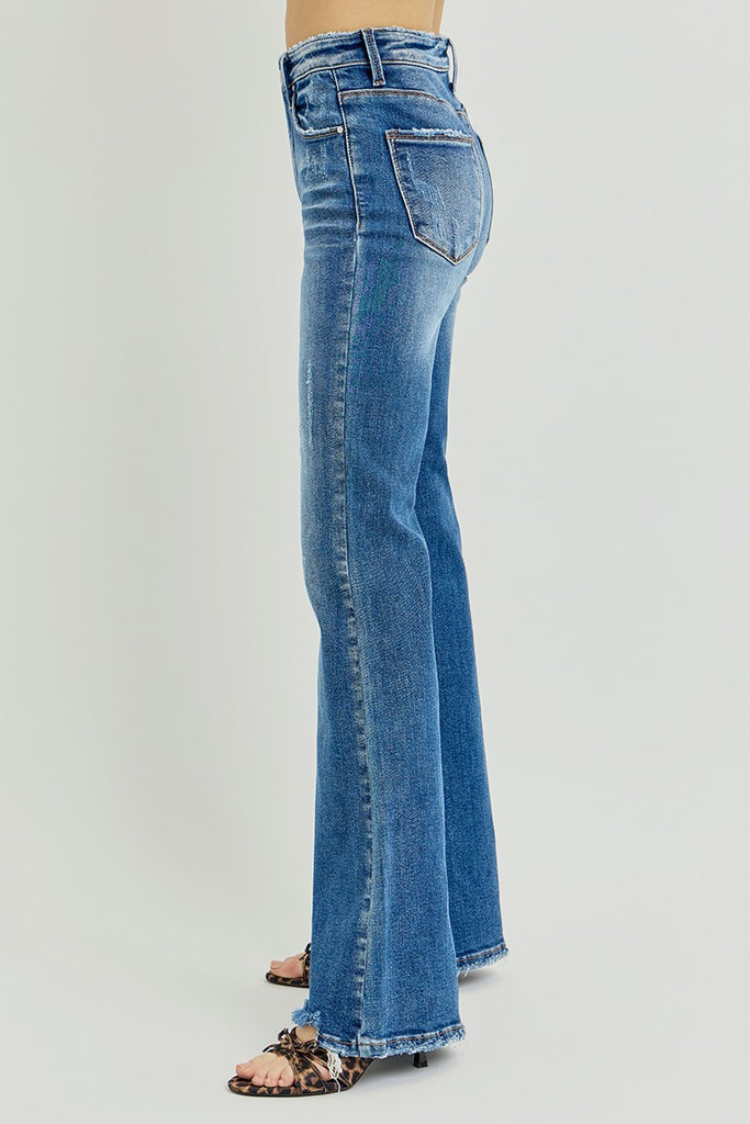 Risen | Palmetto Tummy Control Flare Jeans - BluePeppermint Boutique