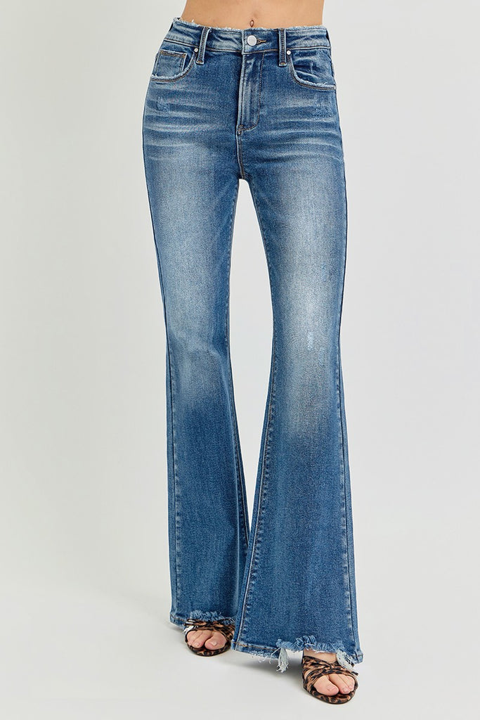 Risen | Palmetto Tummy Control Flare Jeans - BluePeppermint Boutique