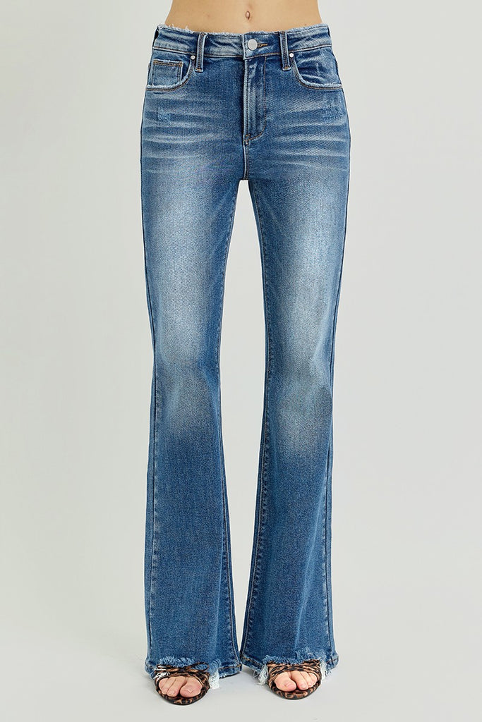 Risen | Palmetto Tummy Control Flare Jeans - BluePeppermint Boutique
