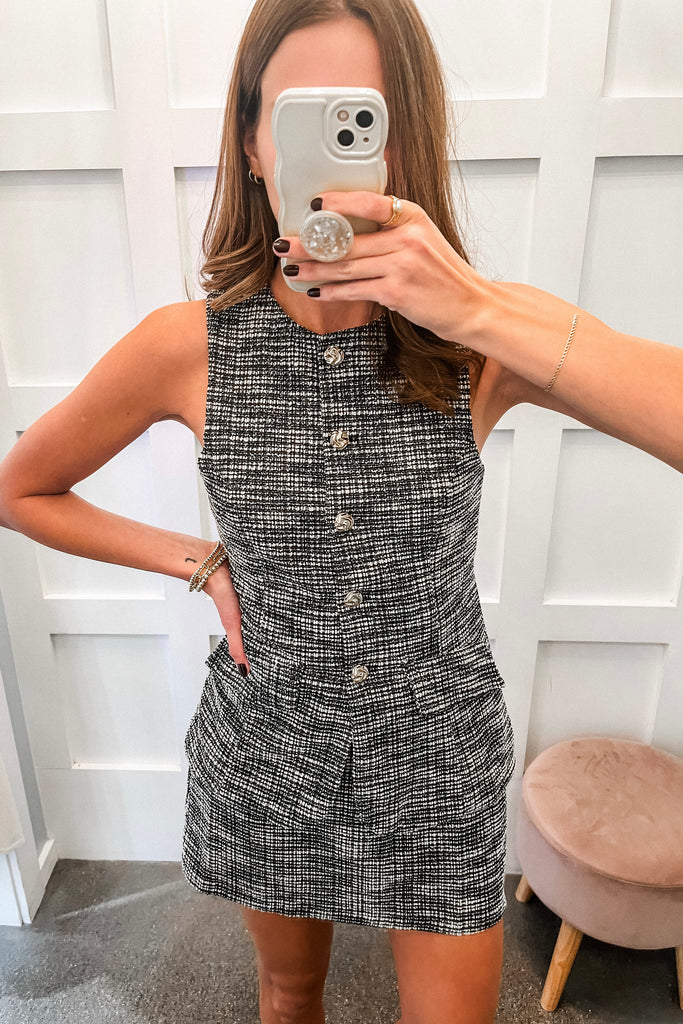 tweed vest and skirt set
