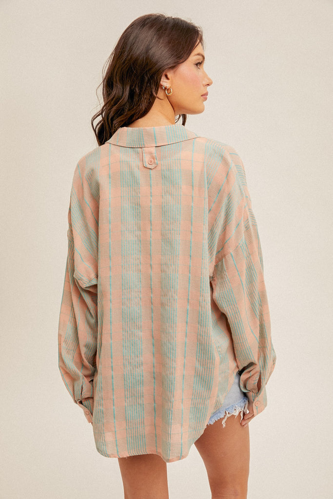 Backroad Oversized Button Down - BluePeppermint Boutique