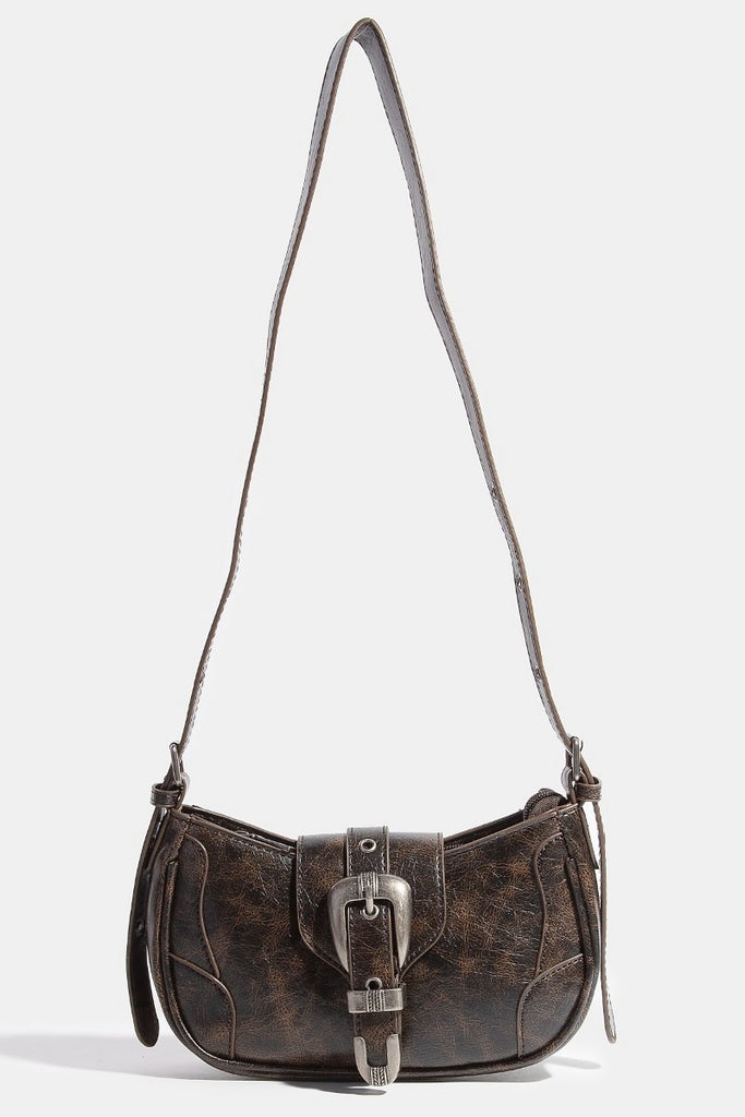 Boone Buckle Bag - Black - BluePeppermint Boutique