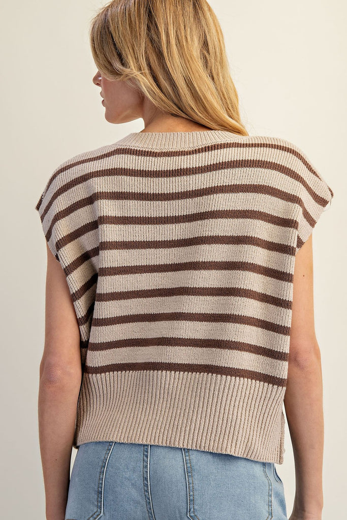 Butler Striped Knit Top - BluePeppermint Boutique