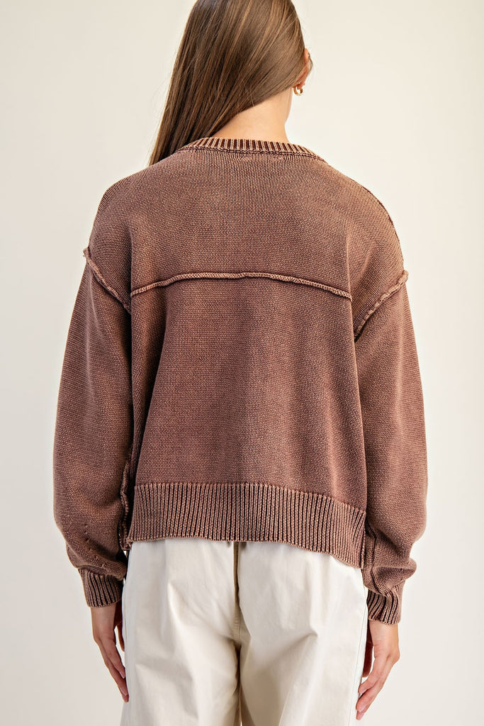 Chill Sunday Cardigan - Coffee - BluePeppermint Boutique