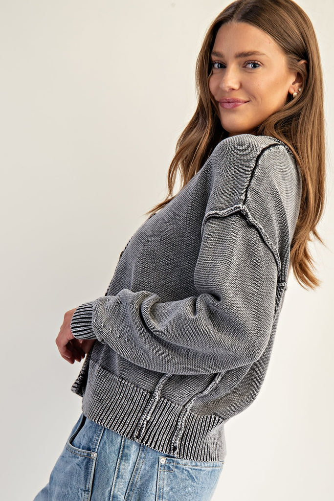 Chill Sunday Cardigan - Black - BluePeppermint Boutique