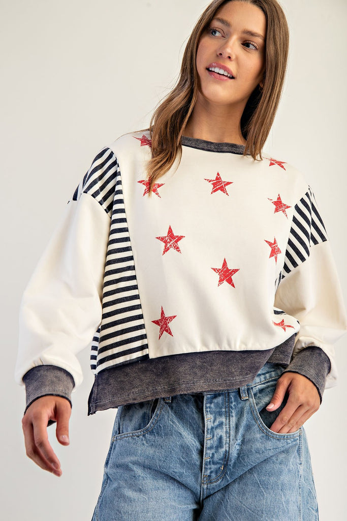 Vintage Star Sweatshirt - BluePeppermint Boutique