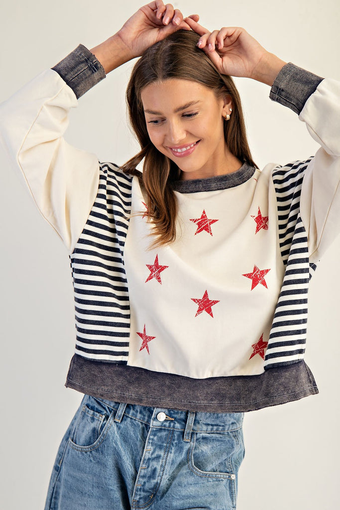Vintage Star Sweatshirt - BluePeppermint Boutique