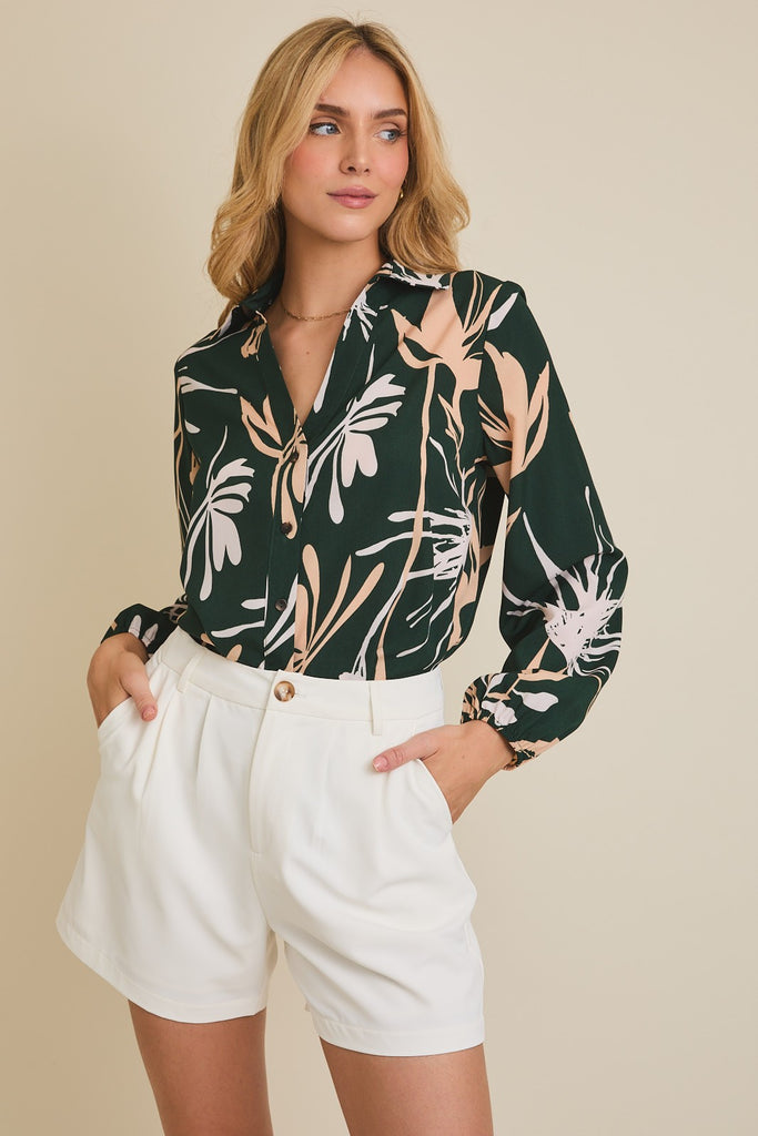 Jewel Floral Blouse - BluePeppermint Boutique