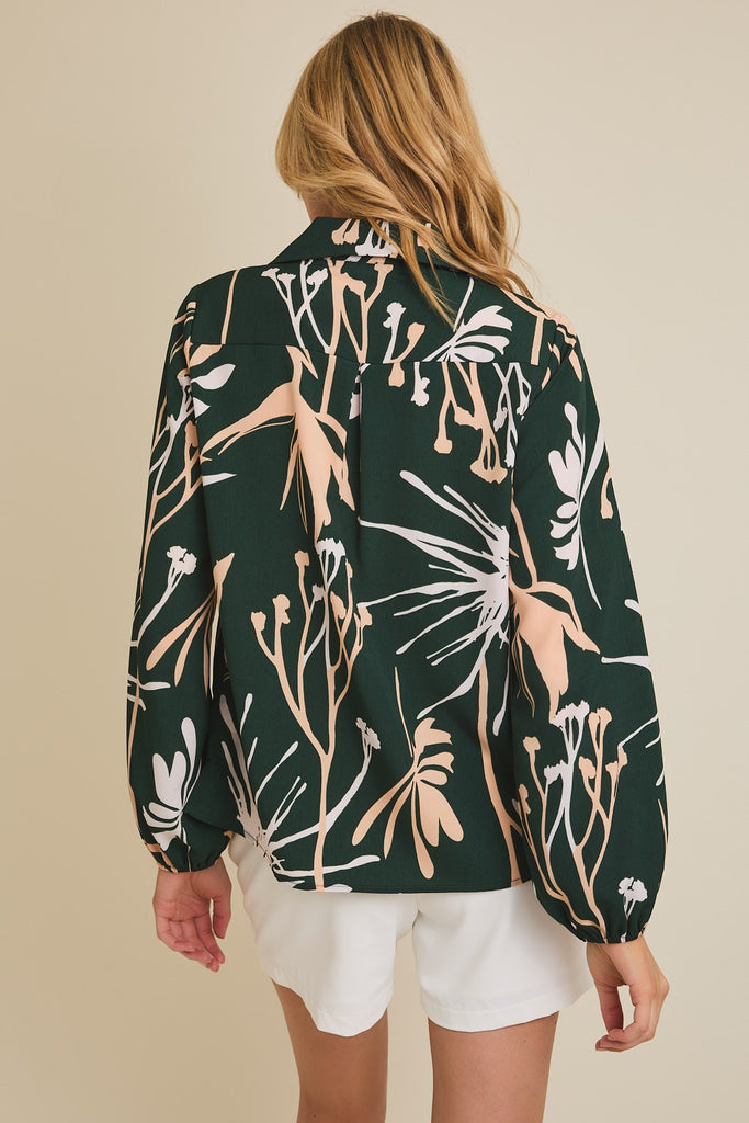 Jewel Floral Blouse - BluePeppermint Boutique