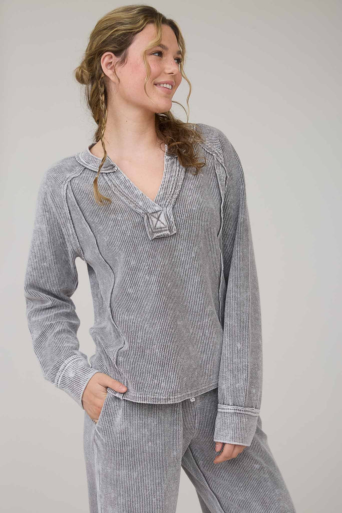 Tucker Ribbed Long Sleeve - BluePeppermint Boutique