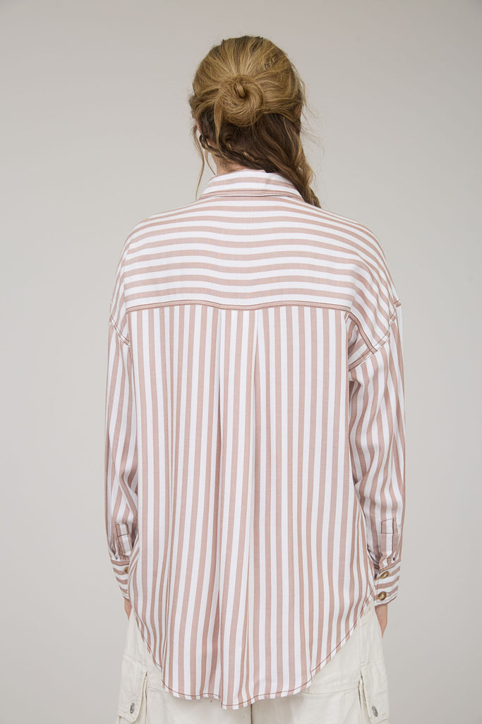 Draper Striped Button Down - BluePeppermint Boutique