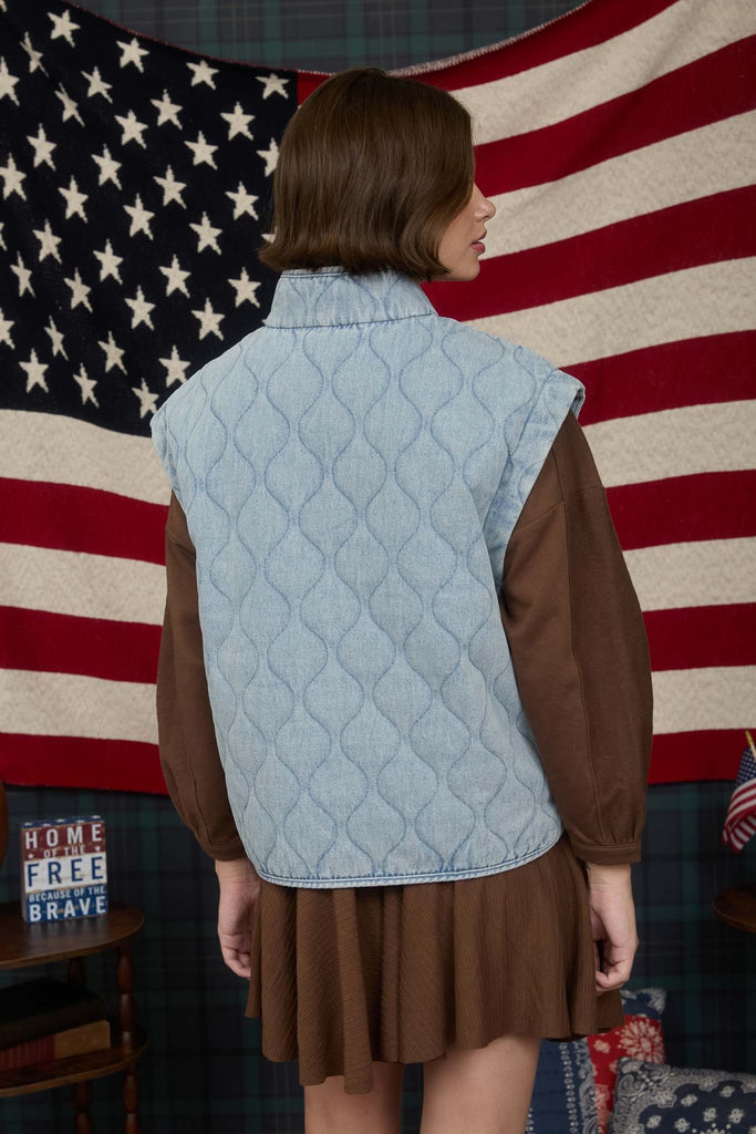 Gunner Quilted Vest - BluePeppermint Boutique