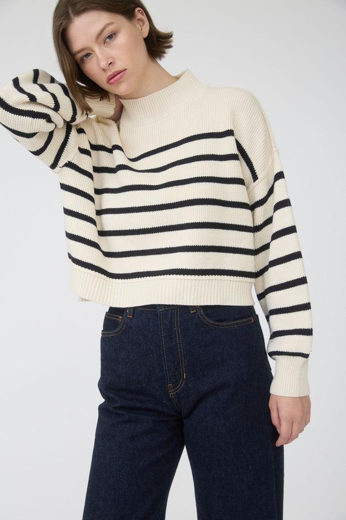 Liv Striped Sweater - BluePeppermint Boutique
