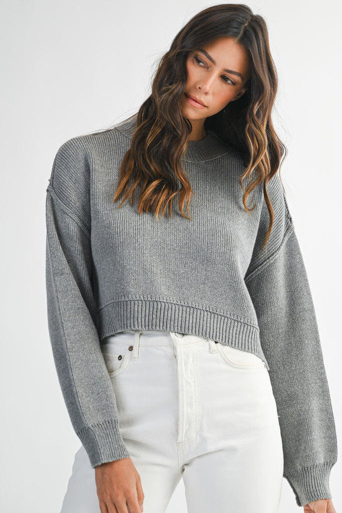 Daylight Sweater - Grey - BluePeppermint Boutique