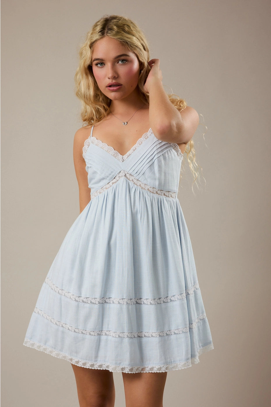 light blue mini formal dress Bryony Mini Dress main image 1