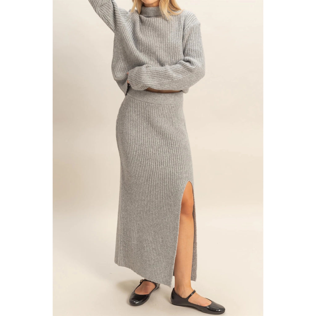Hollie Ribbed Sweater Skirt - BluePeppermint Boutique