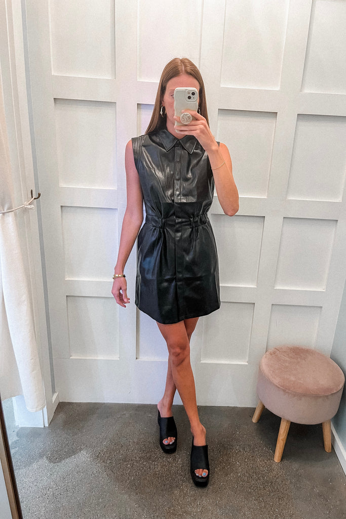 Rocky Leather Dress - BluePeppermint Boutique
