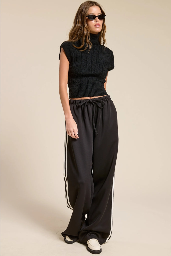 Hurdle Wide Leg Track Pants - BluePeppermint Boutique