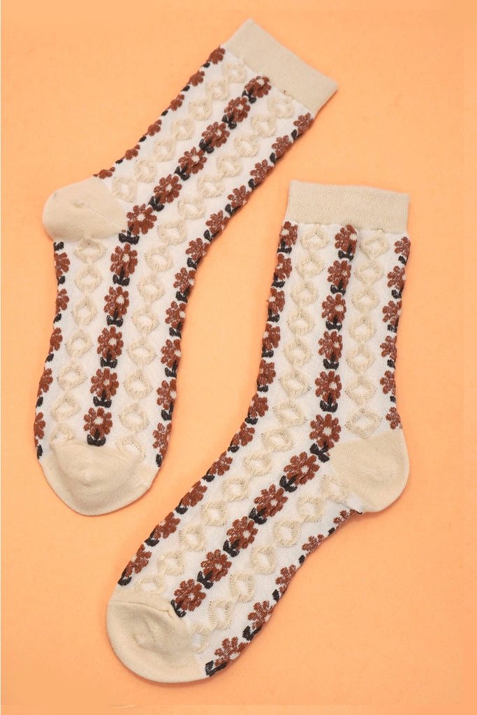 Daisy Textured Socks - BluePeppermint Boutique
