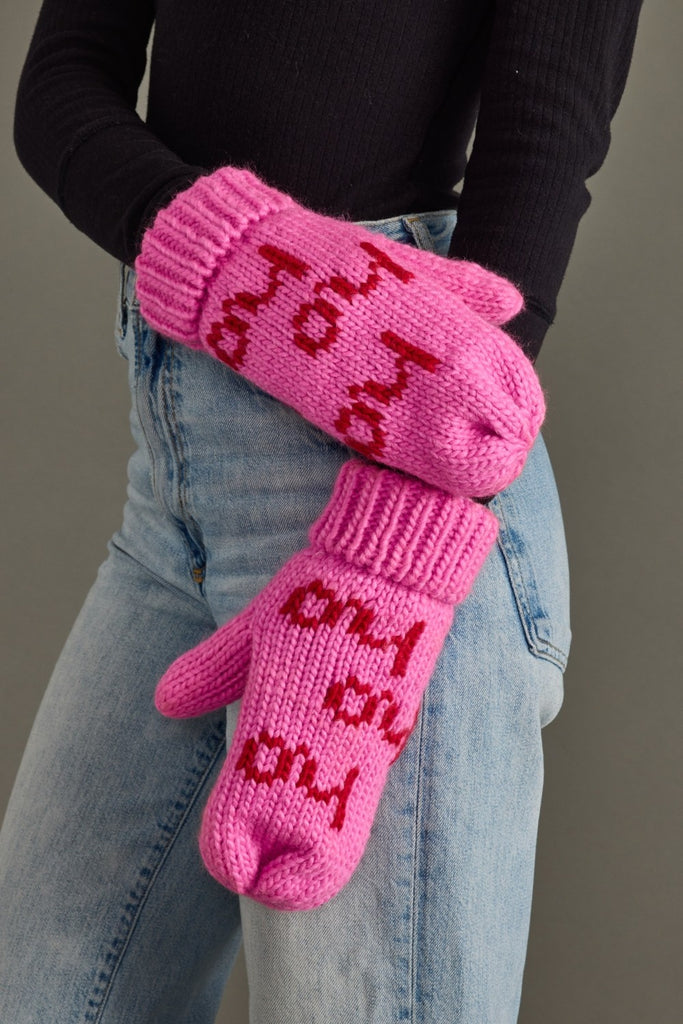 Pink Ho Ho Ho Mittens - BluePeppermint Boutique