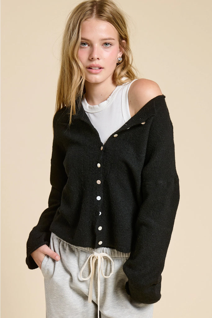 Starlight Button Cardigan Top - BluePeppermint Boutique