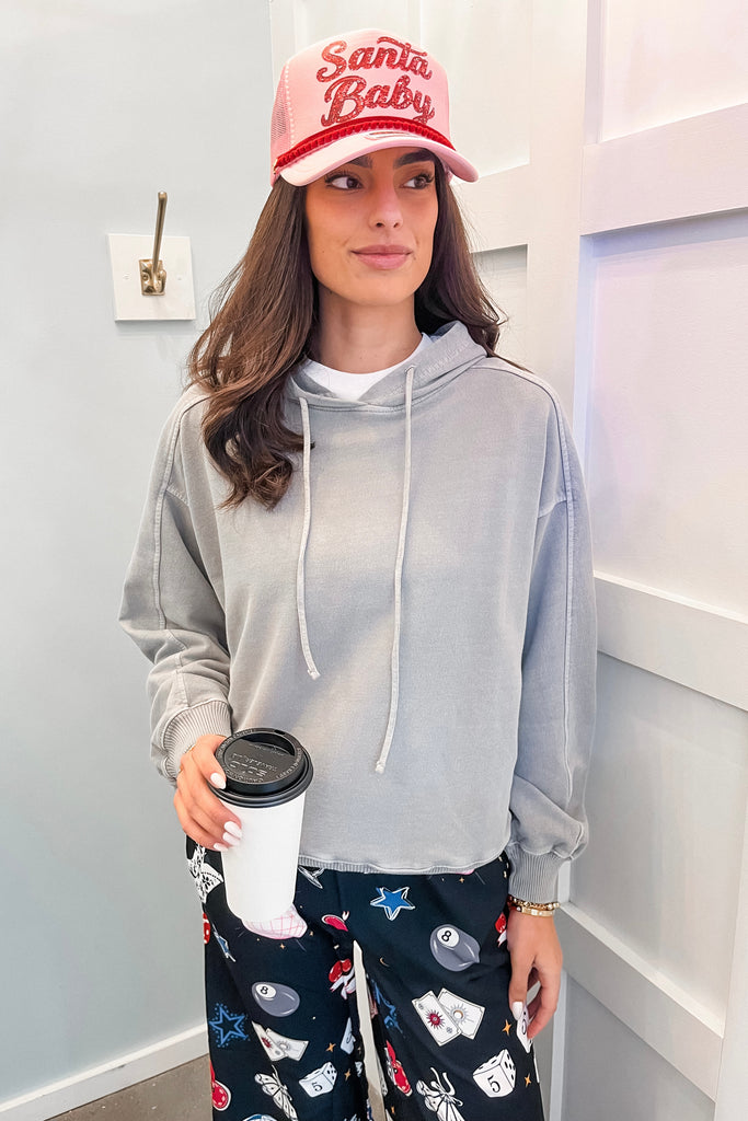 lightweight grey hoodie