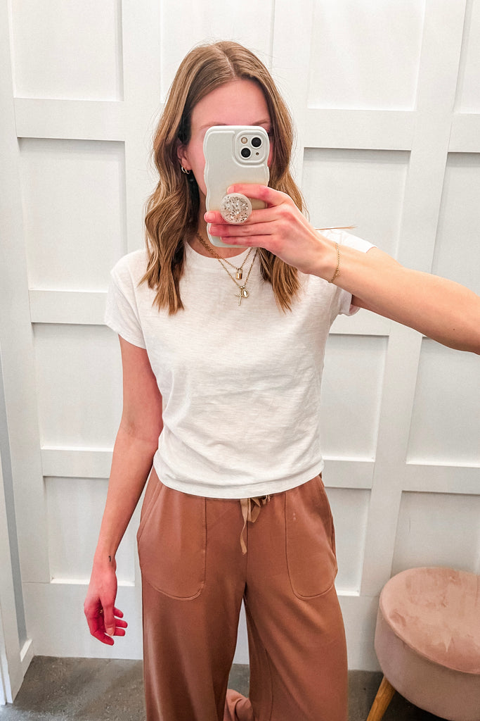 Z Supply Modern Slub Tee - White - BluePeppermint Boutique