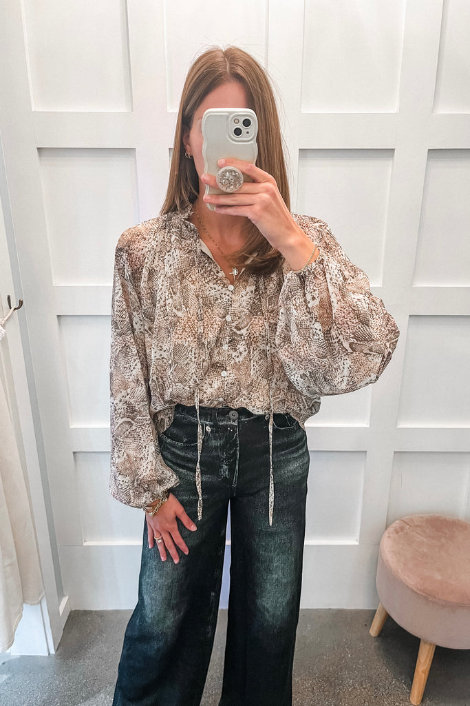 Rattlesnake Blouse - BluePeppermint Boutique