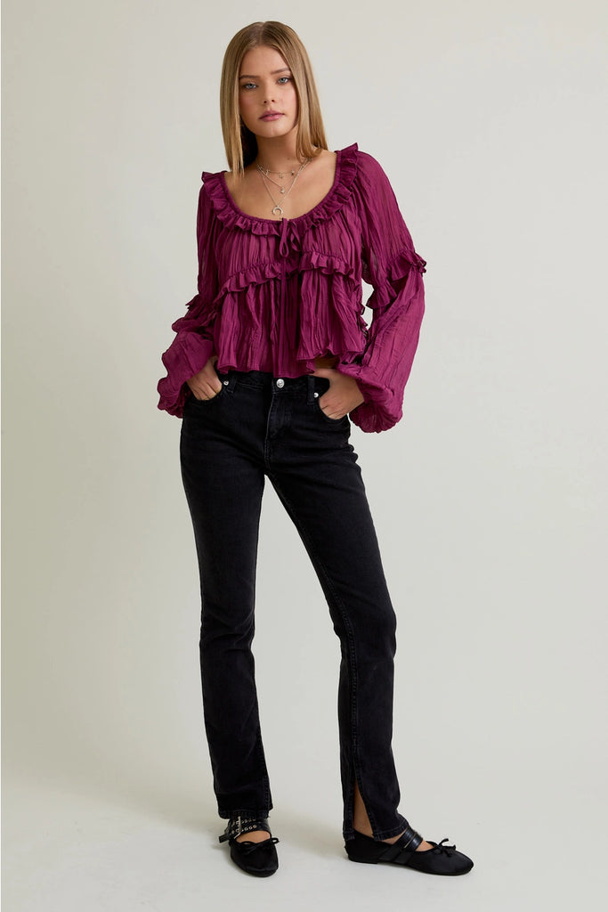 Lyra Ruffle Blouse - BluePeppermint Boutique