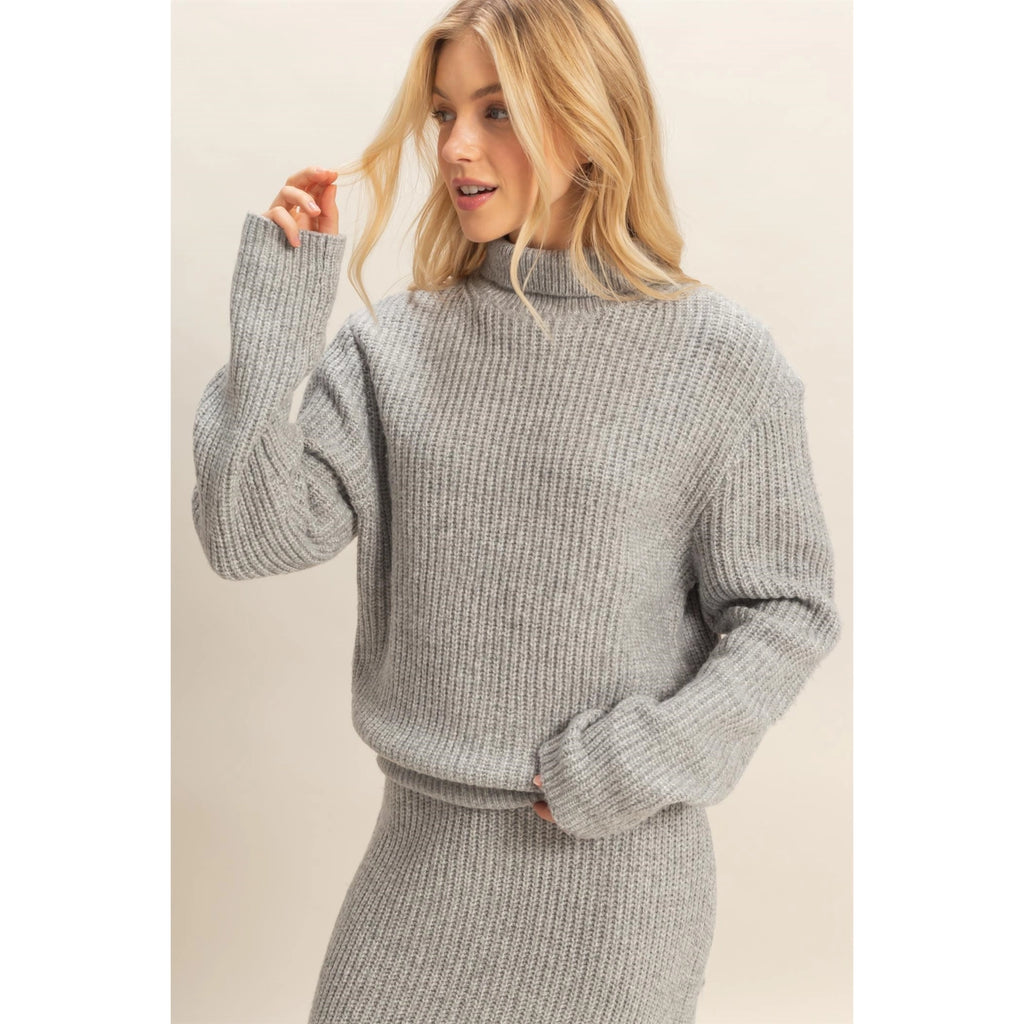 Hollie Ribbed Turtleneck Sweater - BluePeppermint Boutique