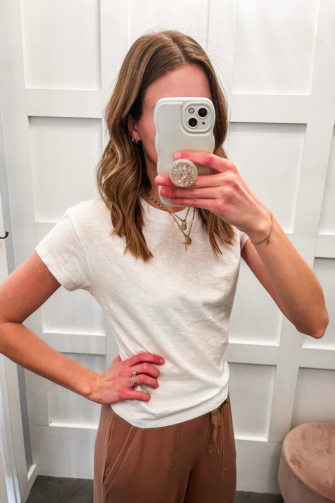 Z Supply Modern Slub Tee - White - BluePeppermint Boutique