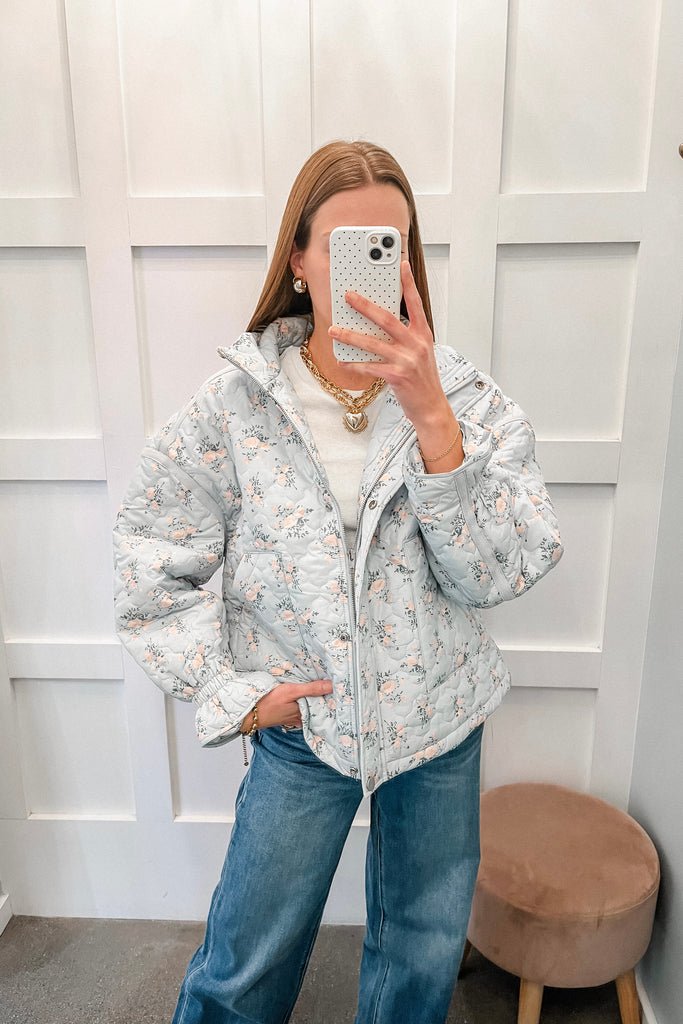 floral print puffer jacket