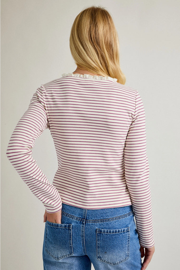 Noah Striped Henley - BluePeppermint Boutique