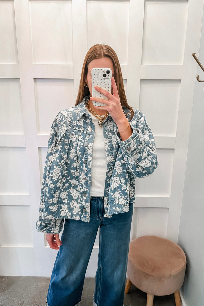 floral denim jacket