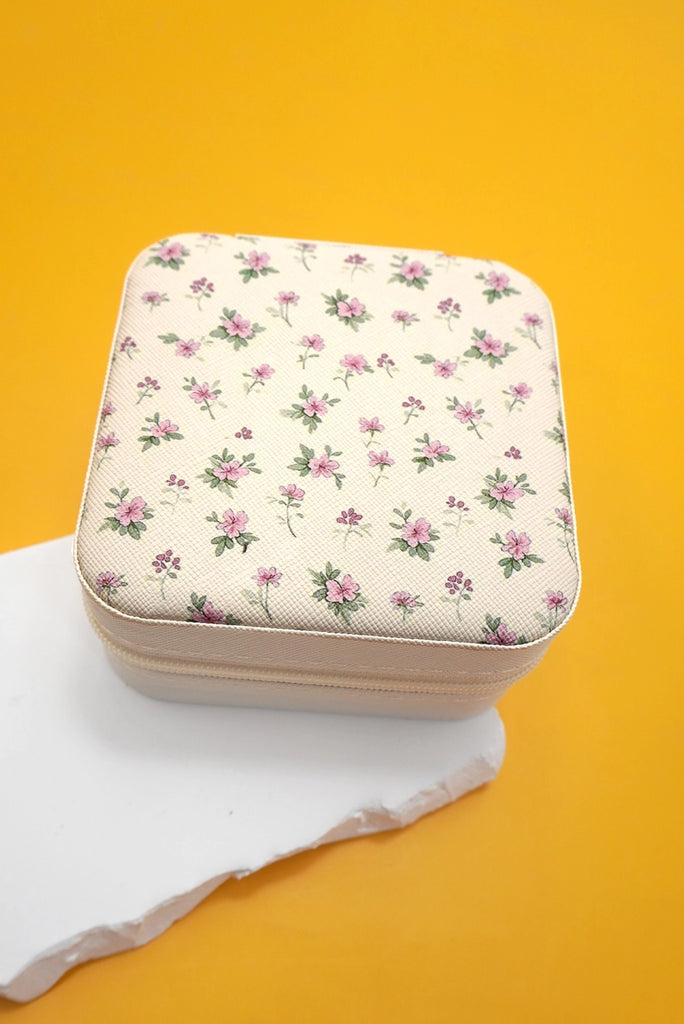 Travel Jewelry Box - Pink Floral - BluePeppermint Boutique